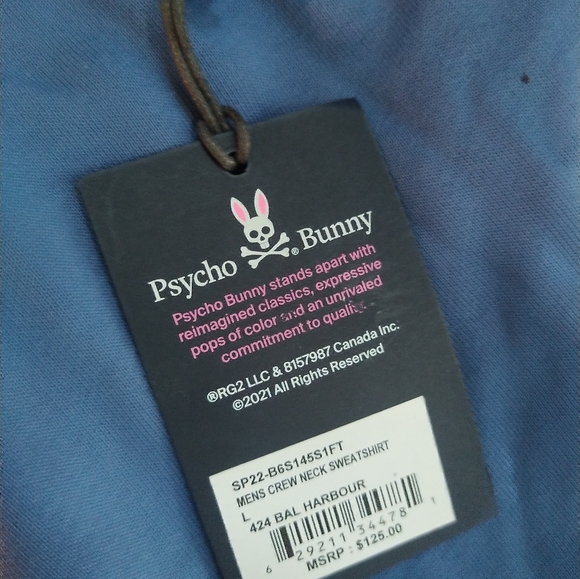 New 100% Cotton Psycho Bunny Bal Harbor Crewneck Sweatshirt + Bonuses - Picture 5 of 5